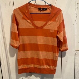 Express Orange Striped Sweater